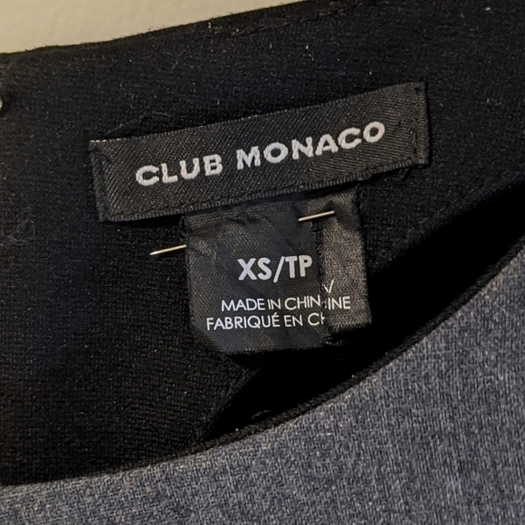 Club Monaco Grey and Black Structured Blouse - Picture 3 of 3